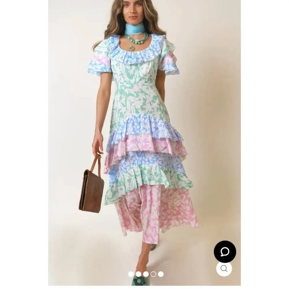 Blogger Fav Rixo Benita Printed Dress worn by Ana Cruz Kayne in Barbie - Picture 2 of 13